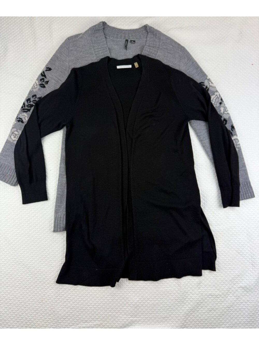 Lot of 2 Linda Matthews New Directions Cardigan Sweater Womens M Open Front